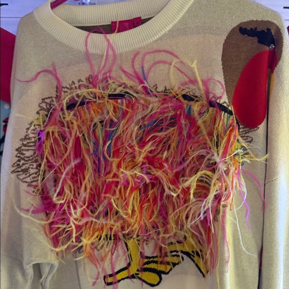 QUEEN OF SPARKLES Colorful Fringe Sweater